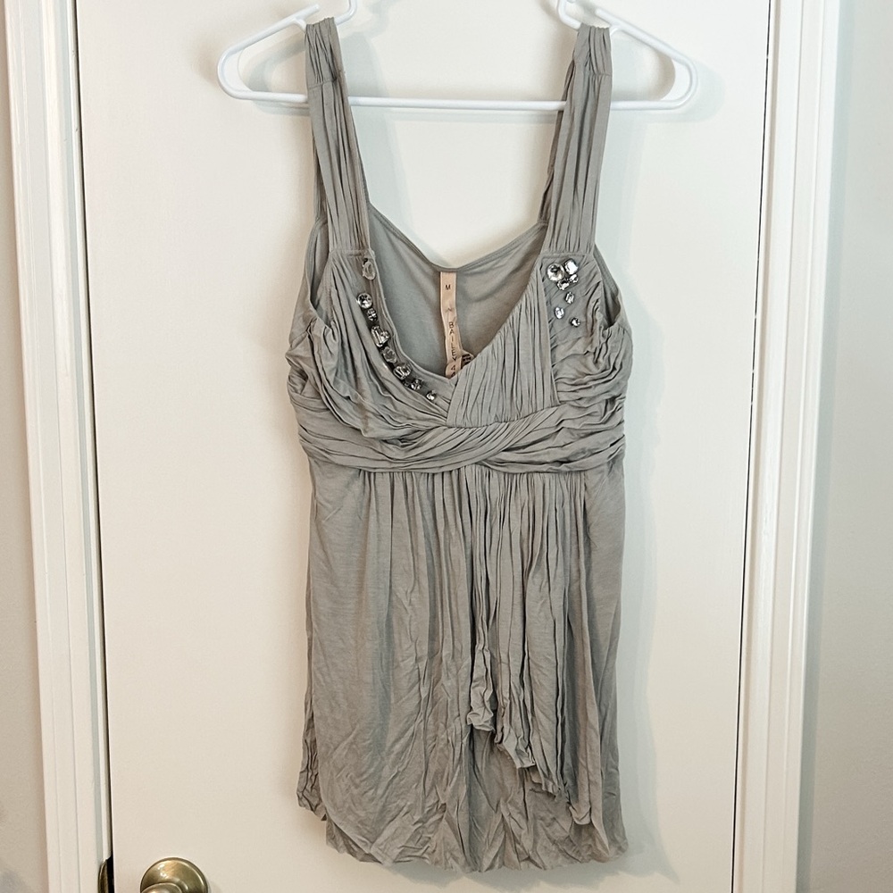 Bailey 44 Gray Sleeveless Top with Embellishments NWT